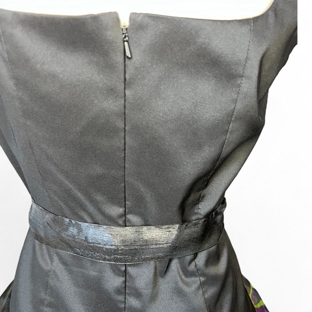 Alex & Eve vintage black floral bubble hem mini dress prom wedding guest Y2K - Picture 8 of 9